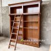 Almari buku/rak buku plus tangga kayu jati american style, rak perpus