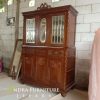 Buffet koloni ukir unik variasi kaca unik kayu jati, buffet hias antik