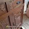 Buffet koloni ukir unik variasi kaca unik kayu jati, buffet hias antik