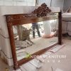 cermin/mirror/pigura ukir mahkota bahan kayu jati