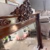 cermin/mirror/pigura ukir mahkota bahan kayu jati