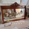 cermin/mirror/pigura ukir mahkota bahan kayu jati