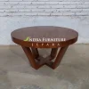 meja tamu minimalis bulat kayu jati, meja tamu model bundar minimalis