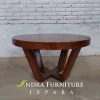 Meja Tamu Minimalis Bulat Kayu Jati, Meja Tamu Model Bundar Minimalis