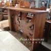 meja bar kafe kombinasi kayu akar jati artistik jati tebal full 4 cm