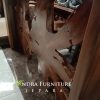 meja bar kafe kombinasi kayu akar jati artistik jati tebal full 4 cm