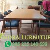 meja makan cafe minimalis 6 kursi teak wood, meja kaki besi