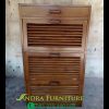 Almari Rak Sepatu Kayu Jati Engsel Krepyak Door