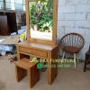 Set Meja Rias Kaca Super Minimalis 2 Laci Bahan Kayu Jati Pilihan