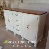 Buffet Dapur Klasik Cat Putih Duco Laci & Pintu