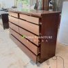 Buffet Kayu Jati Full Laci Laci Minimalis Top Buffet Profil Bulat