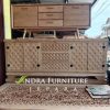 Buffet Minimalis 4 Pintu 3 Laci 2 Meter, Buffet Kayu Jati Ukiran New