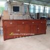 Buffet Minimalis 4 Pintu 4 Laci Handle Kerang, Buffet Modern Kayu Jati