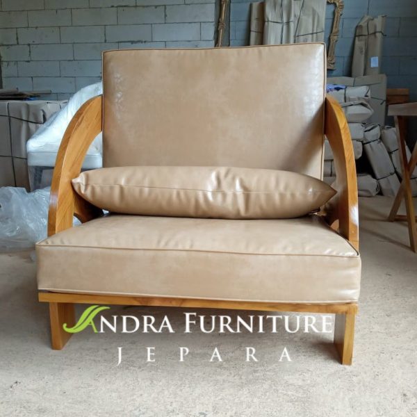 Kursi Sofa Modern Kayu Jati Bahan Tebal Ukuran Besar 90 Cm