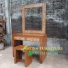 Set Meja Rias Kaca Minimalis Kayu Jati Variasi Koin Kayu Jati