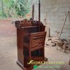 Set Mimbar Khutbah (Podium + Kursi + Tongkat) Bahan Full Kayu Jati