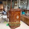 Set Mimbar Khutbah (Podium + Kursi + Tongkat) Bahan Full Kayu Jati