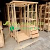 Rak Buku, Almari Pajangan Plus Gantungan Baju 3 Laci Bahan Kayu Jati