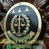 Papan Nama Ukiran Kayu Jati, Logo Dan Nama Berbahan Kuningan