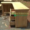 meja kantor letter L kayu jati, meja kantor kayu minimalis