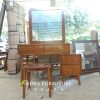 meja rias kaca minimalis laci full kayu jati lengkap kursi