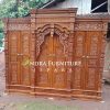 Almari pakaian gebyok spanyolan 6 pintu full kayu jati, almari mahkota