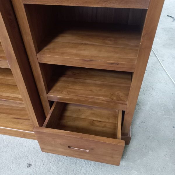 Almari Tv Penyekat Ada Lampu, Buffet Partisi Kayu Jati Minimalis