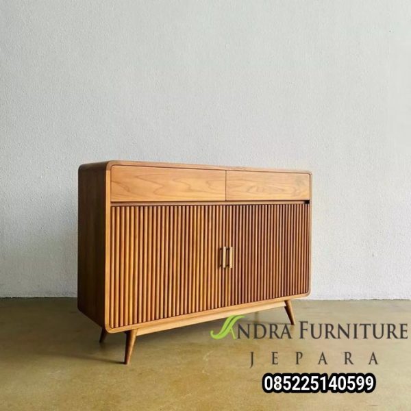 buffet minimalis pintu salur garis unik,buffet modern 2 pintu 2 laci