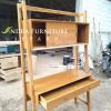 rak buku kayu jati,meja kantor, meja belajar minimalis laci dan pintu