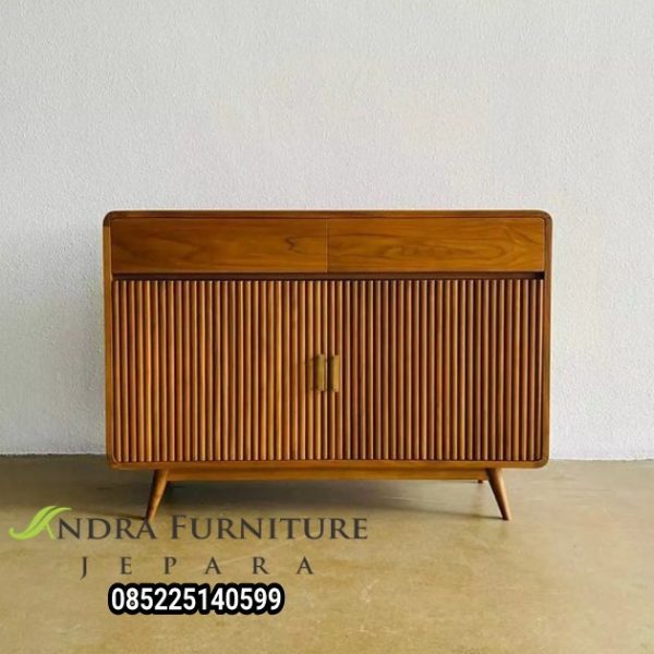 buffet minimalis pintu salur garis unik,buffet modern 2 pintu 2 laci
