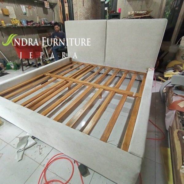 dipan modern, divan minimalis rangka jati tempat tidur full jok