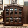 almari pajangan 4 pintu kayu jati,almari penyimpanan koleksi batik