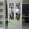 Almari pakaian sagita minimalis 2 pintu sliding kaca superior cross