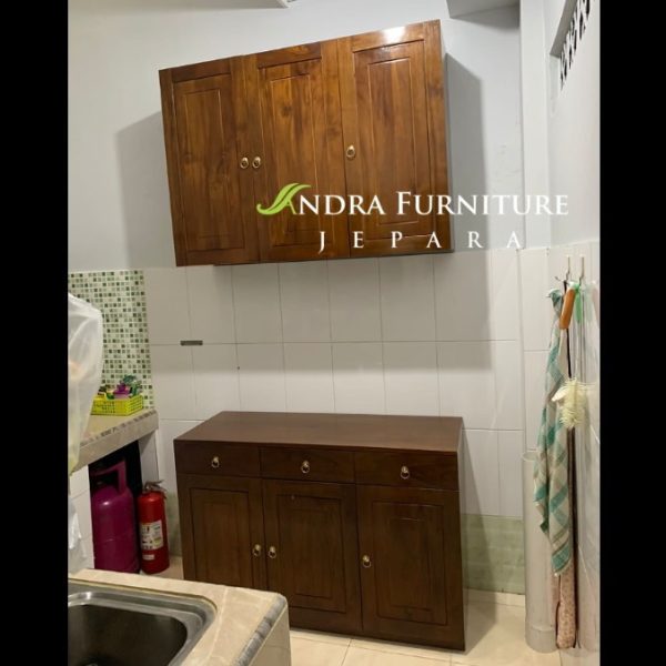 Almari dapur minimalis kayu jati,almari dapur atas bawah kitchen set