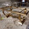 meja tamu kaki full stainless lengkap marmer carara, stainless cincin