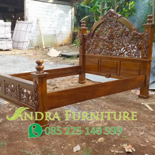 dipan kdi full ukiran, ukuran 160x200, dipan jati ukiran jepara