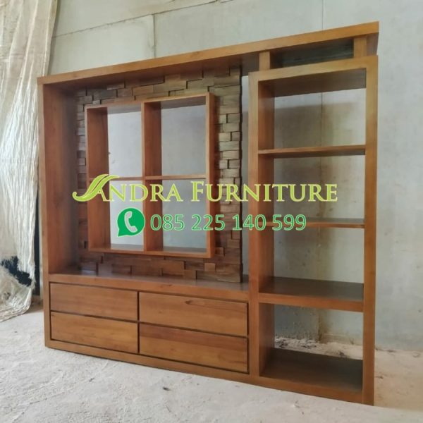 sketsel dua muka motif kayu kayu, penyekat ruangan jati minimalis