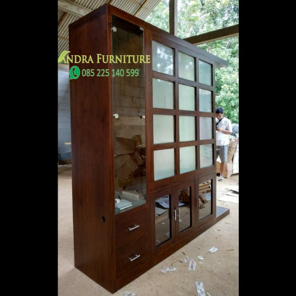 penyekat ruangan minimalis 2 muka kayu jati berkualitas