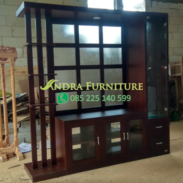 penyekat ruangan minimalis 2 muka kayu jati berkualitas