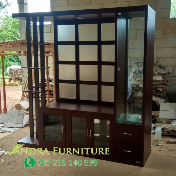 penyekat ruangan minimalis 2 muka kayu jati berkualitas