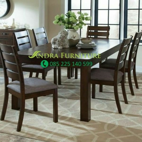 meja makan libya 6 kursi best quality kayu jati