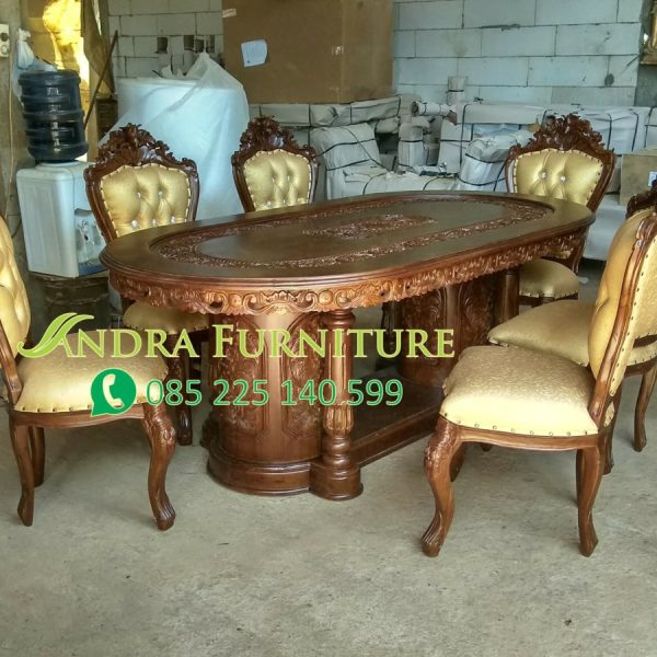 meja makan ukiran jati jepara meja ganesha gendong kelas bagus