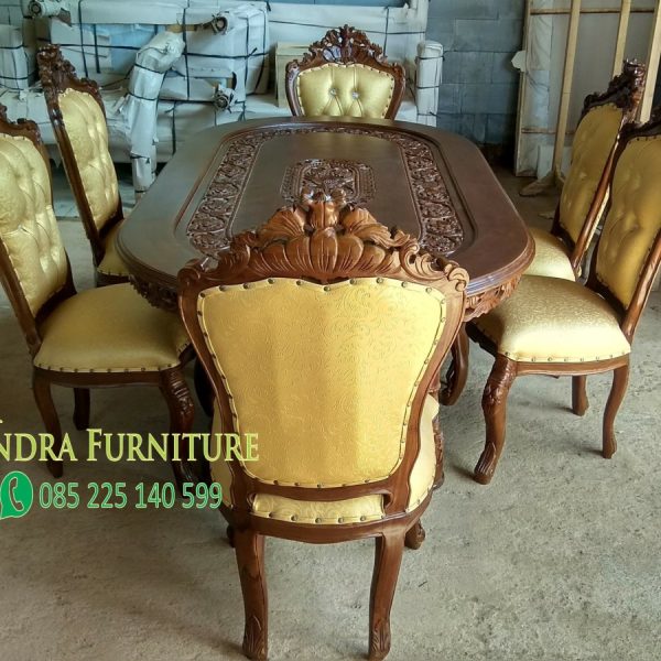 meja makan ukiran jati jepara meja ganesha gendong kelas bagus