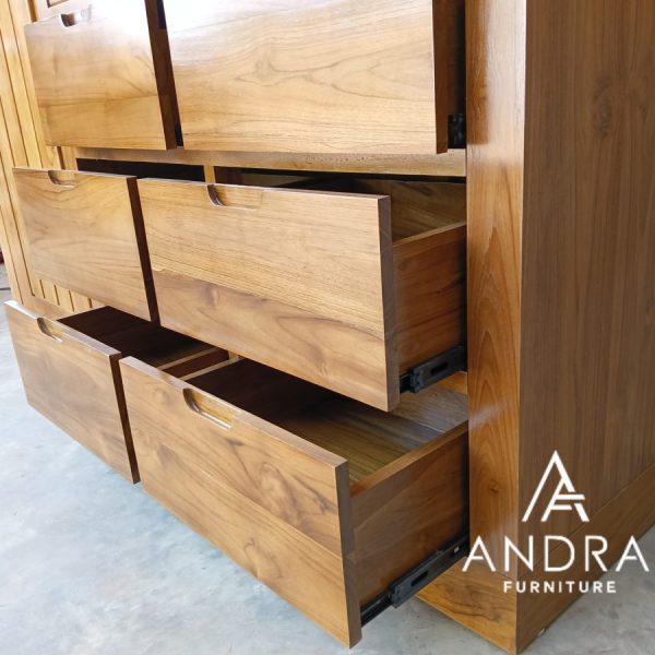 Lemari Pakaian Lemari Baju Banyak Laci Dan Rak Kayu Jati Berkualitas