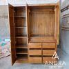 Lemari Pakaian Lemari Baju Banyak Laci Dan Rak Kayu Jati Berkualitas