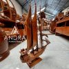 Kapal Layar Pajangan Unik Pinishi kayu Jati Panjang 40 CM