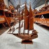 Kapal Layar Pajangan Unik Pinishi kayu Jati Panjang 40 CM