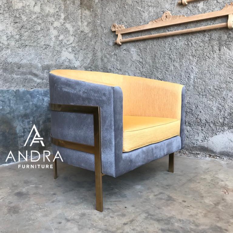 Kursi Minimalis Stainless Chair, Kursi Sofa Elegant Rangka Stainless