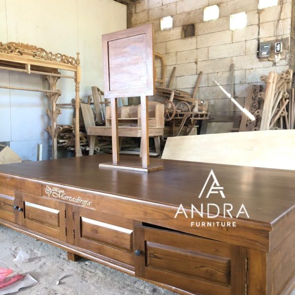 Rak Meja Pajangan Baju, Meja Jati Bazar Pajangan Baju, Buffet Pajangan