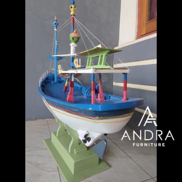 Miniatur Kapal Nelayan Tradisional, Kapal Pajangan Nelayan Kayu Jati